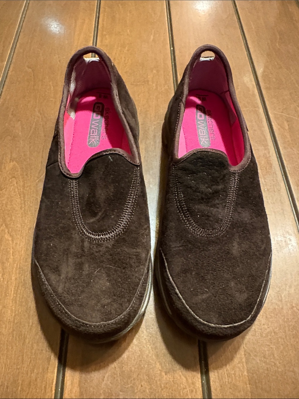 Skechers Go Walk Brown Suede Slip-On Loafers